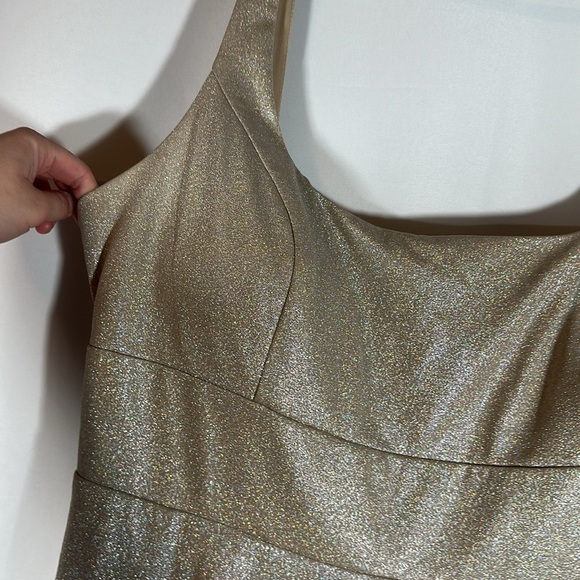 Jules & Cleo Champagne Sparkly Formal Prom Dress - Picture 2 of 12